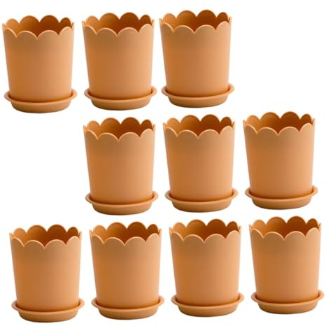TOYANDONA 10juegos Flor del Festival Luna Macetas para Plantas De Interior Macetas Transpirables De Plástico Contenedores Bandeja para Balcón De Orificios De Ventilación