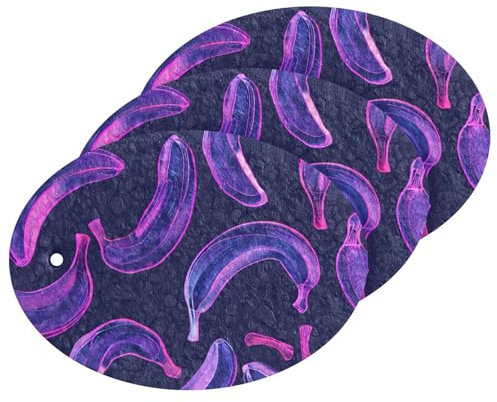 Purple Banana Art Painting Esponjas absorbentes limpias, borrador mágico, esponjas de cocina antiarañazos para lavar platos, ollas, sartenes, todo a la vez (3 unidades)
