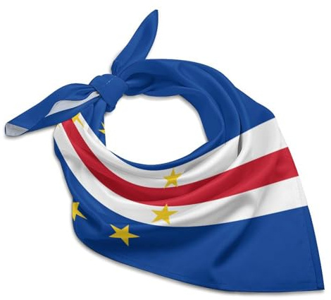 cape verde Flag Print Women's Fashion Scarf - Lightweight Bandanas Kerchief Lightweight Breathable Versatile Silk Satin Wrap for All Occasions