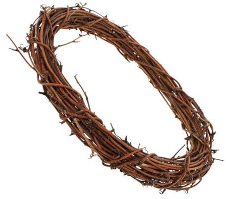 Abaodam Natural Rattan Twig Wreath Lightweight Sturdy Grapevine Wood Hoop for DIY Christmas Holiday Wedding Party Decorations