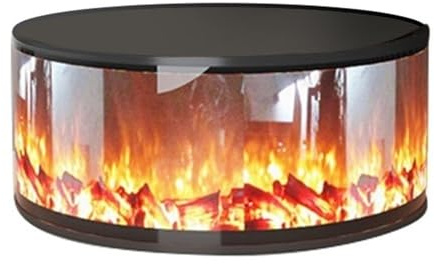 HFERTSCN Cheminée électrique cheminée électrique cylindrique, Chauffage à cheminée décorative à LED toroïdale Moderne autoportante/encastrée (150 cm) FANDIAO