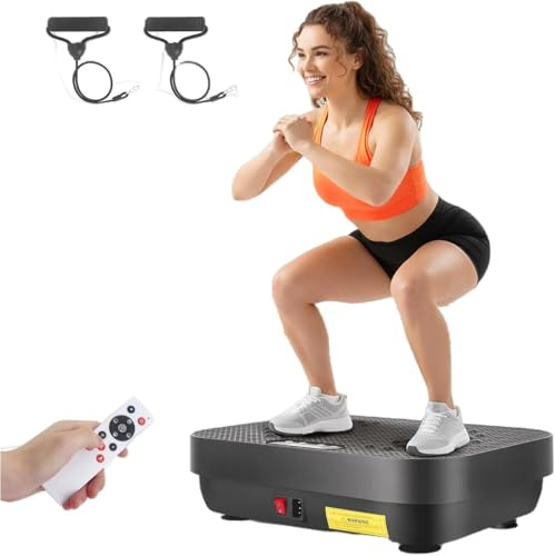 Plateforme vibrante pour le sport à la maison - Planche mobile électrique avec télécommande - Planche de fitness minceur - Appareil de vibration de sport - Plaque vibrante pour pieds, jambes, hanches