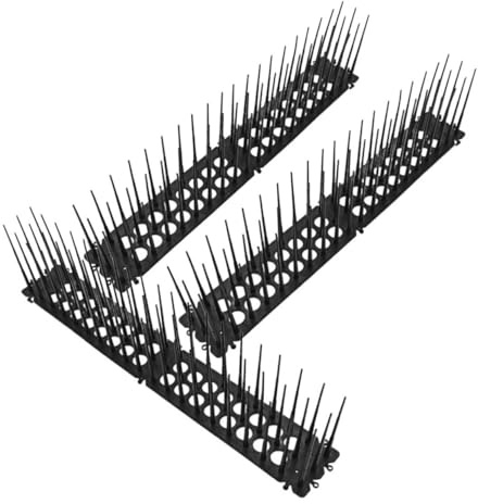 Hohopeti Pics Dissuasifs Anti-Pigeons et Chats pour Jardin et Balcon, Lot de 3 Pointes en Plastique Noir Haute Résistance, Usage Extérieur Multi-Animaux, Protection Fenêtres et Clôtures