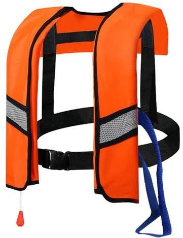 2026 Automatisch aufblasbare Rettungsweste für Wasserausrüstung für Notfälle im Wasser. Ideal lebensrettende Szenarien. Maximaler Auftrieb Zuverlässigkeit. (Orange, 50X30CM)