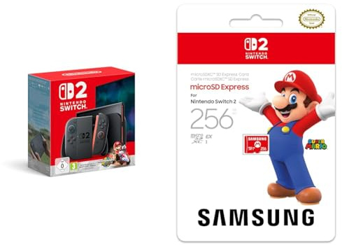Nintendo Switch 2 Mario Kart World + Carte mémoire micro SD express 256 Go SAMSUNG