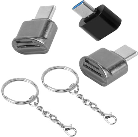 HENGBIRD Lector de tarjetas SD USB C con cadena, lector de tarjetas Micro SD USB 3.0 con adaptador USB C a Micro USB, OTG USB C a Micro SD SDXC SDHC lector de tarjetas para smartphone, tableta