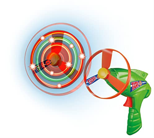 Günther Flugspiele 1691 - Propeller Spielzeug Turbo Light, ca. Ø 9 cm, fliegender Rotor mit Leuchtdioden, für Kinder ab 5 Jahren, inkl. Startpistole