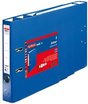 Herlitz 9942616 Ordner maX.file protect A4 5cm blau, PP-Kunststoffbezug/Papier hellgr.besch. 5er Packung