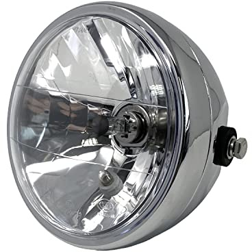 Alchemy Parts Chrom Motorrad Scheinwerfer 6.5 inch Durchmesser 12V 35W E-Geprüft
