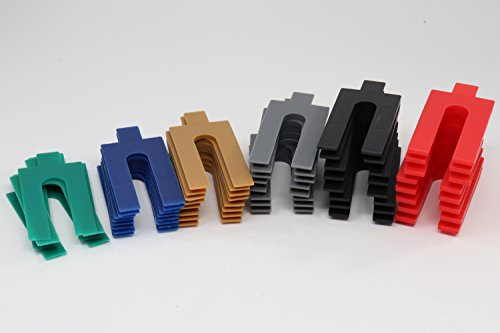 Separador de plástico 48 unidades - Mezcla en tamaños 1/2 / 3/4 / 5/6 mm | Construcción en seco Cuña niveladoras Soporte espaciador Cuña distanciadora Distanciador Bayram®