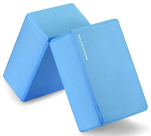 Fitvids Lot de 2 blocs de yoga haute densité, 22,9 x 15,2 x 10,2 cm chacun, Bleu