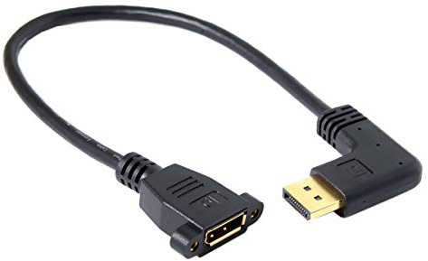chenyang Câble d'extension DisplayPort,DisplayPort DP mâle vers femelle câble d'extension de port d'affichage à angle droit à 90 degrés