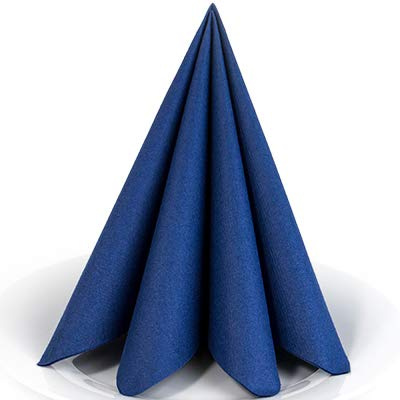 Servietten Dunkelblau Premium Airlaid STOFFÄHNLICH | 50 Stück | 40 x 40cm | Einfarbige Servietten | hochwertige Serviette für Hochzeit, Geburtstag, Party, Taufe, Kommunion | made in Germany