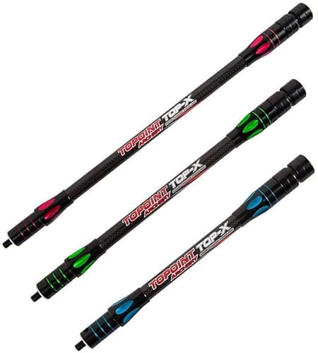 MILAEM Bogenschießen Bogen Stabilisator Balance Bar 10 Zoll 12 Zoll 15 Zoll Seitenstange Carbon Stabilisator Dämpfer Stoßdämpfer für Compoundbogen Recurve Bogen (Silber, 15)