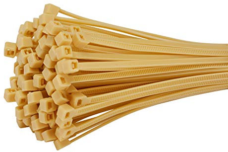 Fix&Easy Kabelbinder 2,5x100mm Bambus beige 100 Stück UV- und Wetterbeständig Set für Garten Sichtschutz Schilfrohrmatte Balkonsichtschutz Terrasse Bambusmatte Bambuszaun Bambuswand