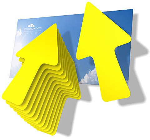 imaggge.com 12 frecce - Giallo - Adesivi per segnaletica e orientamento - Interni ed esterni - Indicazioni, Percorso freccia, indicazioni