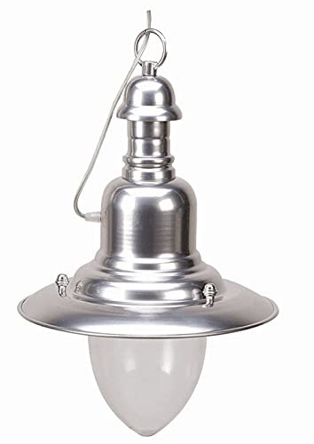 Licht-Erlebnisse Outdoor Pendelleuchte HANIHNA IP43 Maritim in Nickel matt dekorativ E27 Außenlampe Terrasse Garten