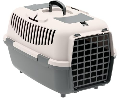 Nomade 2 Transportbox Katze und Hundebox - Transportbox für kleine Hunde und Katzen - 55 x 36 x 35 cm - Kann bis zu 8 kg tragen. Robustes Polypropylen. Türen aus Kunststoff
