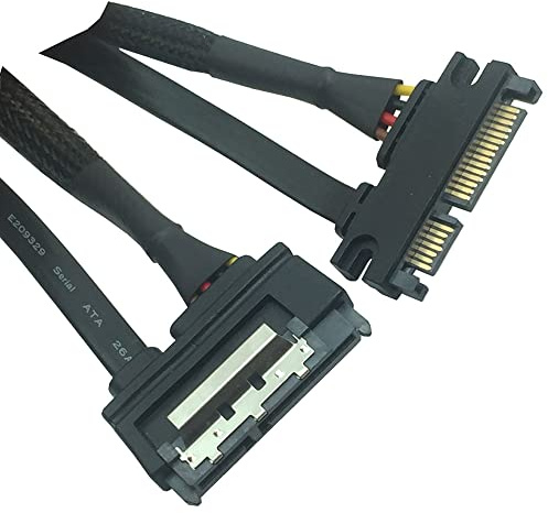 ezqnirk 1 pz Cavo di prolunga SATA SATA 22 Pin maschio a femmina SATA 3 III 22 Pin Maschio a femmina 7 + 15 Pin SATA Data Power Combo,0.5m