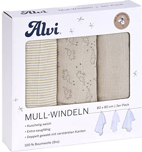 Alvi Mull-Windeln Starfant 3er Pck Starfant 80x80 cm | 939230136