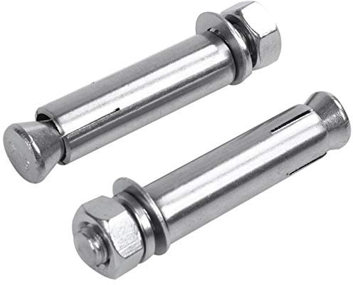 Pernos de tornillo de expansión, anclaje de cuña, tornillos, pernos de expansión M8x60 mm Tornillos de expansión de ladrillo de hormigón de pared Pernos de anclaje de gancho cerrado (Color: plateado)