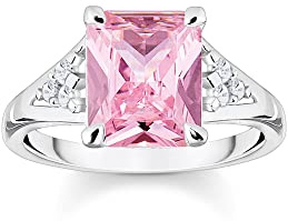 THOMAS SABO Ring mit pinken und weißen Steinen Silber 925 Sterlingsilber