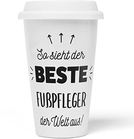 JUNIWORDS To-Go Becher mit Deckel, So sieht der beste Fußpfleger der Welt aus! (5853252)