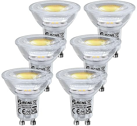 PRCNL GU10 LED 3,5W Neutralweiß 4000K Leuchtmittel, 385 Lumen Ersetzt 50W Halogenlampe, 6er Pack, AC 230V Birnen, Nicht Dimmbar Flimmerfrei PAR16 Glühbirne, 360° Abstrahlwinkel Reflektorlampen