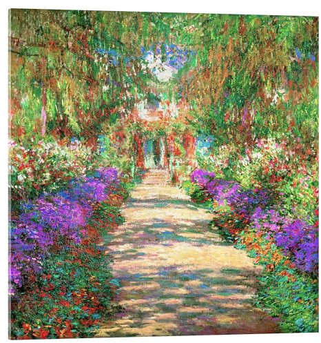 Posterlounge Weg im Garten des Künstlers Acrylglasbild von Claude Monet 40 x 40 cm Grün Wandbilder Wanddeko