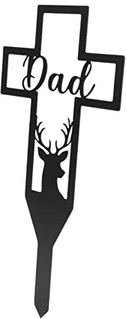 Abaodam Metallkreuz Für Friedhof Grabsteindekoration Gartenstecker Friedhofsstecker Aus Metall Grabranddekoration Für Außenbereich Langlebig Und Robust