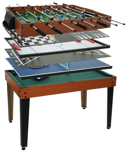 Tischkicker HWC-M33, Tischfußball Billard Hockey 7in1 Multiplayer Spieletisch, MDF 80x123x101cm