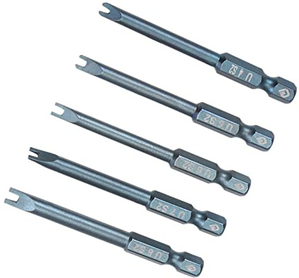 Kozelo Chiave Inglese Punta Cacciavite set - [2. 5 Pollici x H1/4 x U4 U5 U6 U7 U8] magnetici U-Tipo Vite Cacciavite Serie Testa per Uso Pneumatico o Elettronico Utensile, S2 Acciaio