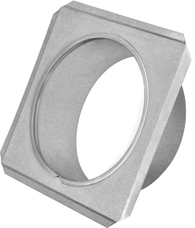 KOTARBAU® Rosetta per canna fumaria, Ø 130 mm, zincata, con flangia, tubo per stufa, 180 mm x 180 mm, copertura da parete argentata, rosetta decorativa per camino, rivestimento da parete
