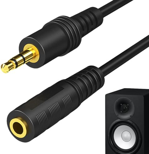 Holdes Cavo di prolunga da 3,5 mm, da maschio a femmina da 3,5 mm, prolunga per cavo AUX, prolunga per cuffie stereo Hi-Fi, 1,5 m, per audio auto e smartphone