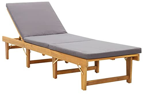 FUDUGEHMIOFWFJJ gartenstühle,relaxsessel,liegestuhl klappbar,Klappbare Sonnenliege mit Auflage Akazie MassivholzGeeignet für Garten, Pooldeck, Terrasse, Wohnzimmer