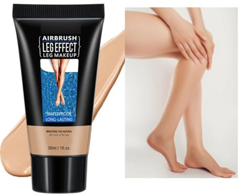 KARLOR Crema per il trucco delle gambe, crema colorata per le gambe, fondotinta impermeabile, crema coprente, senza trasferimento, effetto aerografo, copertura per il corpo, fondotinta base (02#