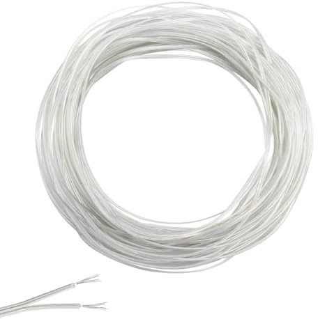 inodiref 10m 20AWG Electrical Wire - 2 Core Clear Cable, 3.6mm Diameter Electrical Cable Low Power Household Appliances