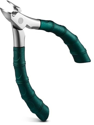 FVION Precisión alicates uñas pies - cortauñas pies profesional para uñas gruesas, alicates uñas encarnadas de acero inoxidable (Verde)