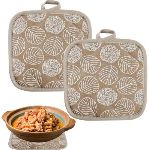 WeddHuis 2pcs grande cotone set presina (17cm) (Marrone)