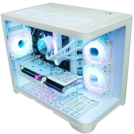 ionz Gaming PC - Desktop Computer, Ryzen 7 5700X, NVIDIA RTX 5060,16GB RAM 1TB SSD, 240mm AIO Liquid Cooling, Windows 11, 500W 80+ PSU, WiFi,FLOW, White