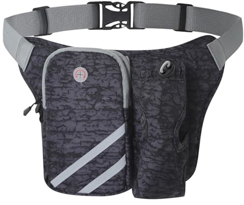 HSTWODE Laufgürtel,wasserdichte Lauftasche Jogging,Laufgürtel mit Trinkflasche,Ultraleichte Laufgürtel Handy,Running Belt,Verstellbare Lauftasche,Laufgurt Joggen,Damen (Athen Schwarz)