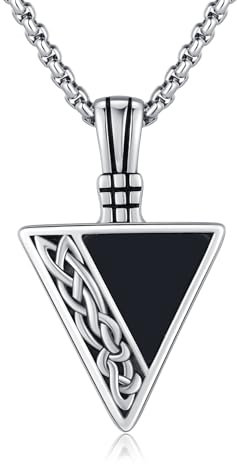 CUOKA MIRACLE Wikinger Kette 925 Sterling Silber - Pfeilspitze Anhänger für Männer - Keltisches Amulett als Geschenk für Sohn & Jungen - Weihnachten Idee