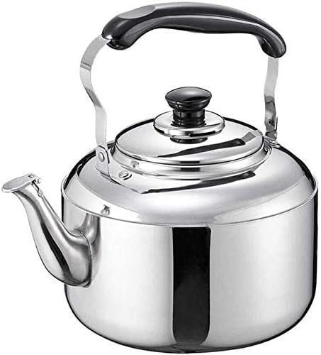 TIST Bouilloire à gaz sifflante Grande capacité en Acier Inoxydable, à Induction Domestique, Universelle, for l'intérieur et l'extérieur, Camping, Bouilloire à thé, cafetière(4l)