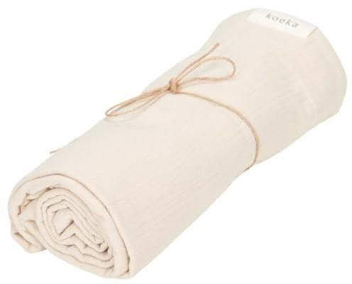 Koeka Musselin Tuch - Mullwindel - Mulltüch - Stoffwindeln Für Baby - Swaddle - Faro - Musselin Baumwolle - Weiß - 75x75 Cm