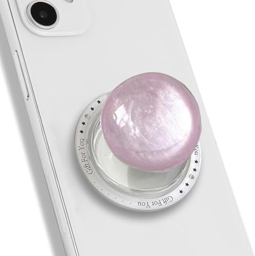 TTPSRY Magnetic Phone Grip Stand Glitter Stylish Crystal Ball Retractable Airbag Cushion Holder Removable With Magnetic Ring Suitable for Girls Smartphones Decor Gifts(Purple)