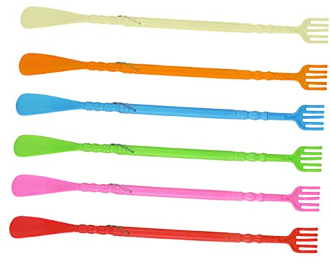 BESPORTBLE Calzador De Dos Extremos Multifuncional Rascador De Espalda, Plástico Resistente, Color Mixto, Juego De 6 Piezas, Herramienta Práctica Para Levantar Zapatos, Uso Casa y Vestidor