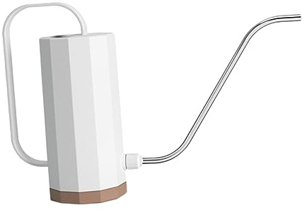 ROMISBABA Regadera de Plástico para Jardín con Inoxidable Ligera y Portátil para Riego Macetas y Plantas de Interior Color Blanco Estilo Nórdico Reutilizable