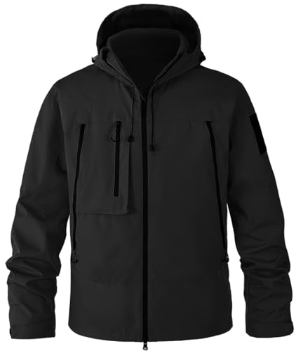 WINKEEY Veste Homme Imperméable avec Capuche Coupe-Vent Léger Manteau Pluie pour Randonné Camping Pêche
