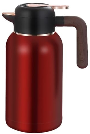 Caraffa termica isolata con contenitore sottovuoto da 2 litri, erogatore di caffè e bevande, contenitore termico sottovuoto in acciaio inossidabile for caffè, acqua calda, tè, bevande calde(Red)