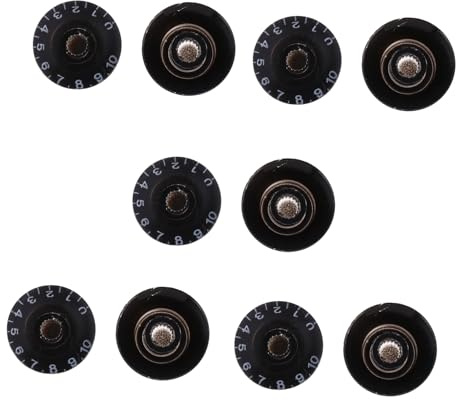 CHICAMPERA 10 Stück Teiliges Elektrische Gitarrenknöpfe aus Robustem Acryl Drehbare Potentiometer mit Klarer Markierung Geeignet für Gitarrenverstärker Effektgeräte und Akustische Gitarren